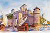 Belgrade Fortress (Mihail Kulačić, aquarelle)